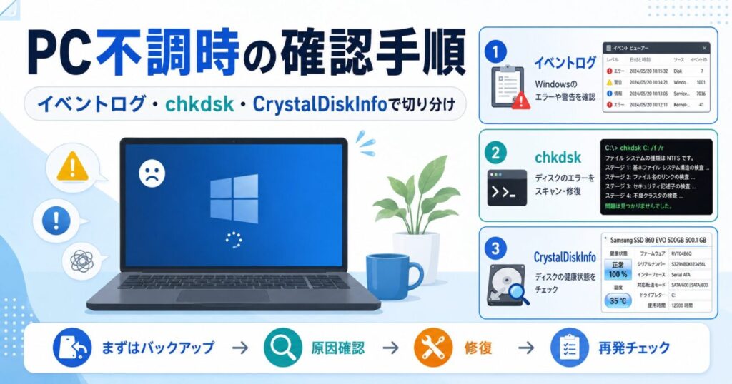 PC不調時の確認手順