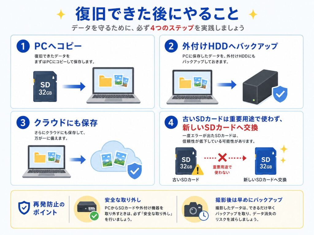 復旧出来たあとにやること
