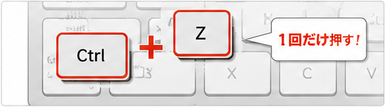 Windowsで直前のファイル操作を取り消すためにCtrlキーとZキーを同時に押す操作