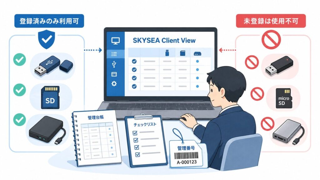 SKYSEAで許可したメディアのみが接続可能