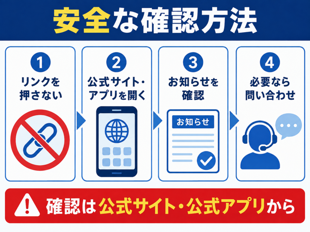 急がせる文面や不自然なURLなどフィッシングメール・SMSの特徴を示した図解