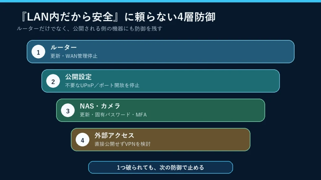 ルーターとNASとVPNを組み合わせる家庭LANの4層防御