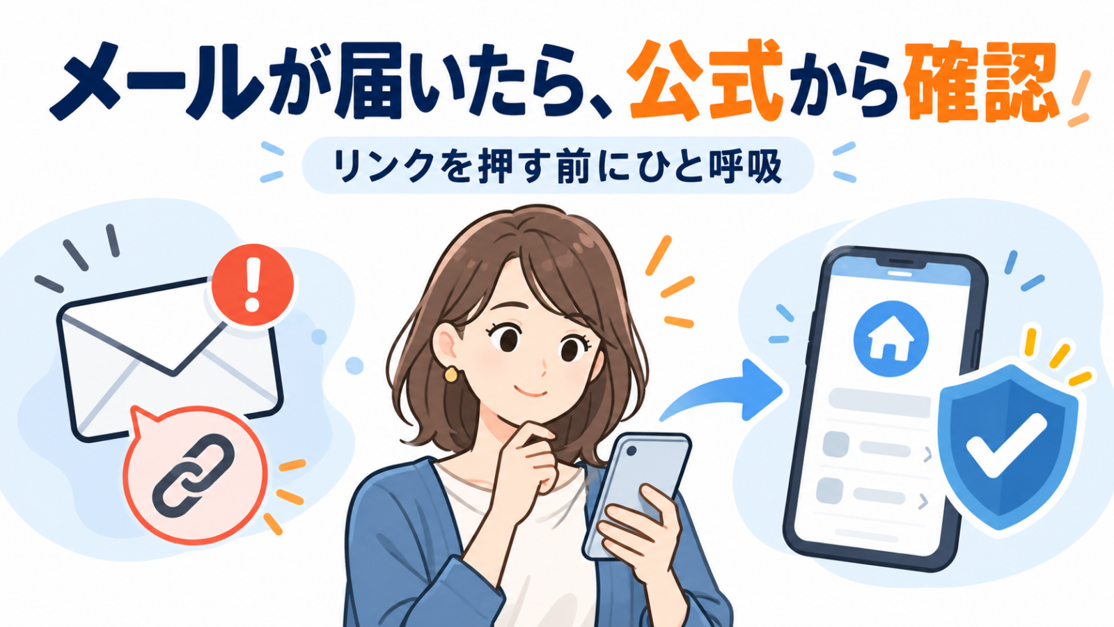 メールのリンクから手続きせず公式アプリや公式サイトで確認する利用者