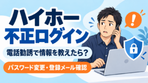 ハイホーの不正ログイン：電話勧誘で情報を教えた場合はパスワード変更と登録メール確認