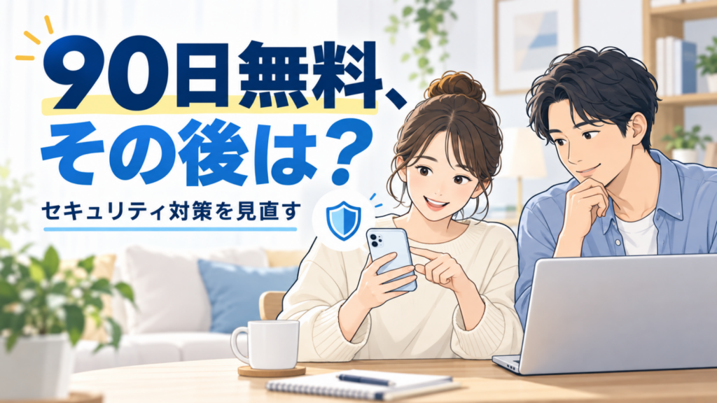 スマホとパソコンのセキュリティ対策を見直す男女