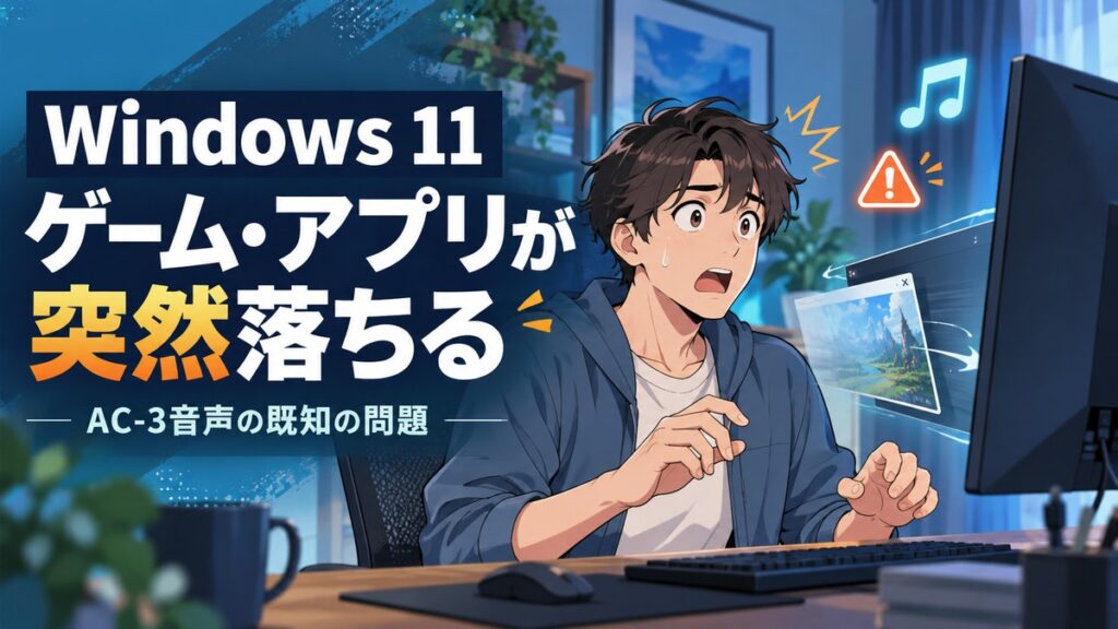 Windows 11でゲームやアプリが突然終了するAC-3音声の既知の問題
