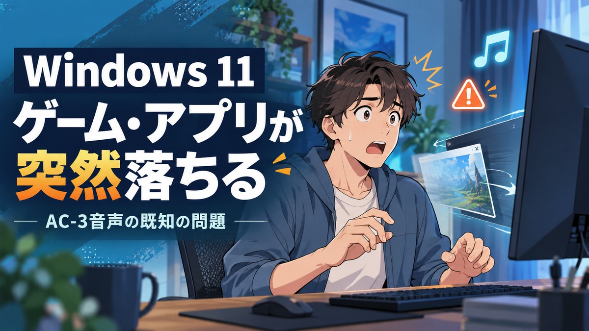 Windows 11でゲームやアプリが突然終了するAC-3音声の既知の問題