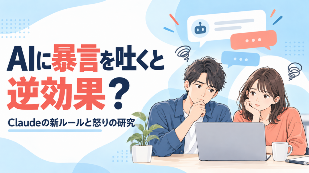 AIに暴言を吐くと逆効果？Claudeの新ルールと怒りの研究