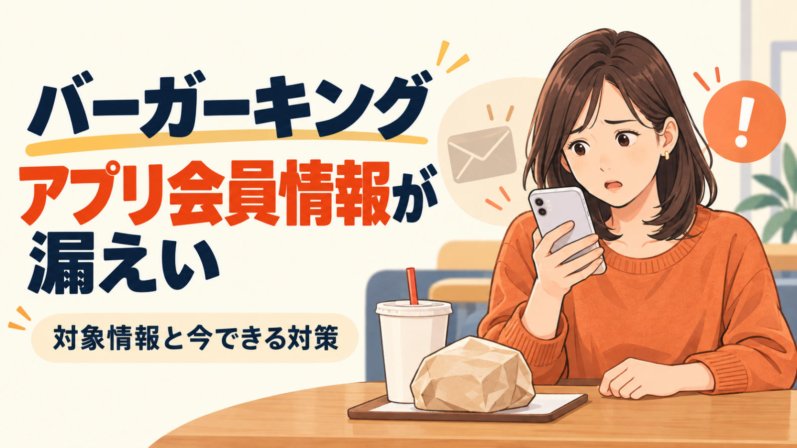バーガーキングで個人情報漏えい約1,118万件｜対象情報とアプリ会員の対処法のイメージ