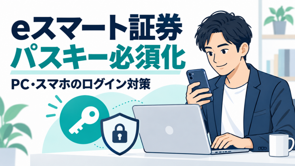 eスマート証券の「パスキー必須化前倒し」メールが届いた｜PC・スマホのログイン対策のイメージ