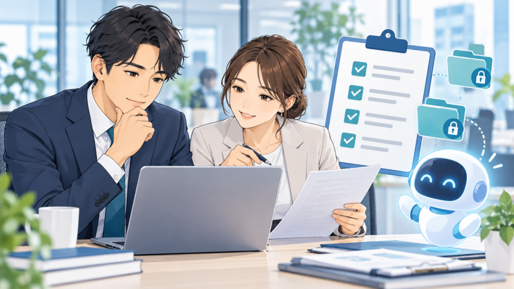 AIエージェントの権限と利用条件を確認する担当者