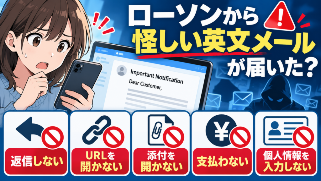 ローソンの不審英文メールを受け取ったときの5つの対応