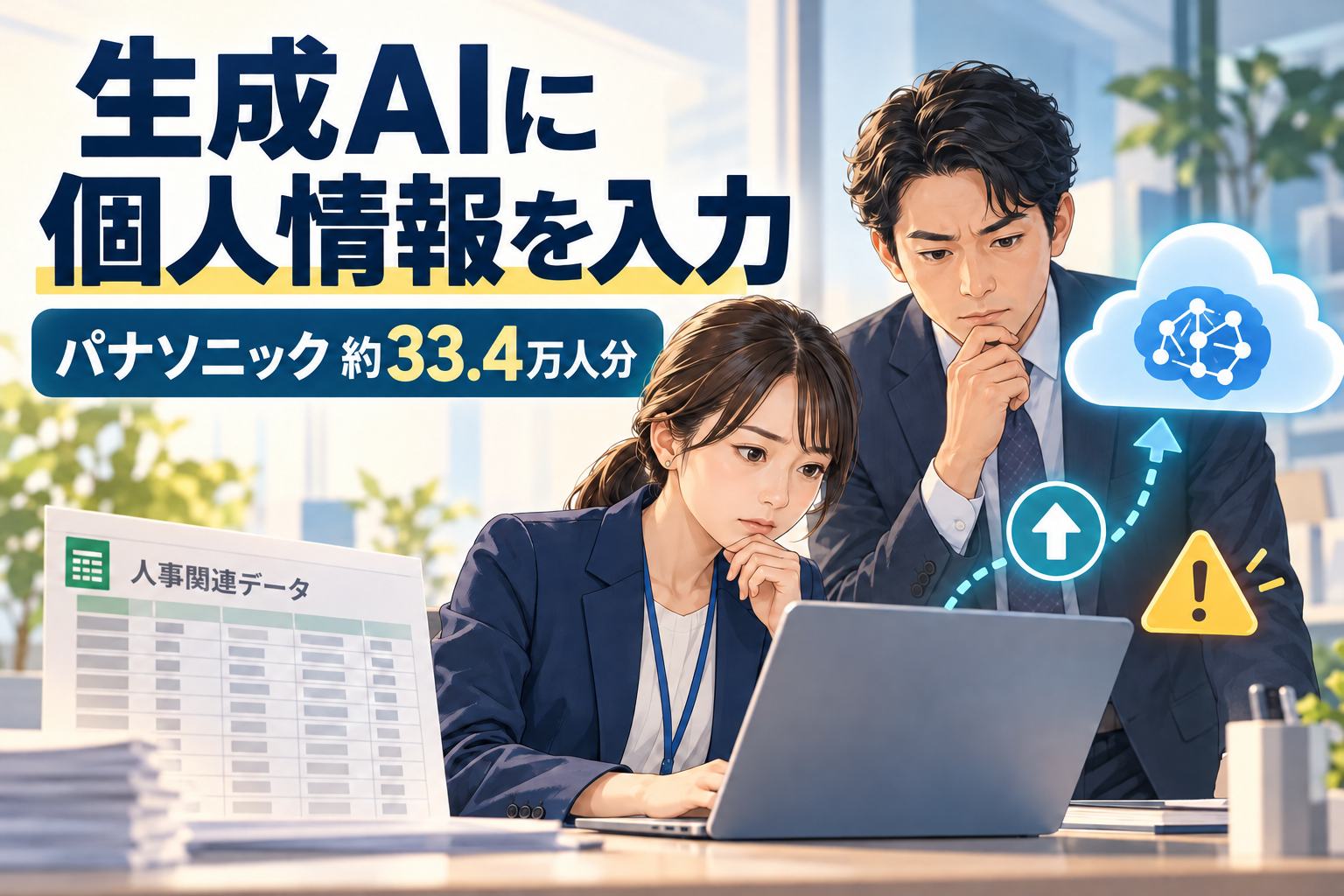 パナソニックで約33.4万人分を生成AIへアップロード｜学習オフでも確認したい個人情報の扱いのイメージ