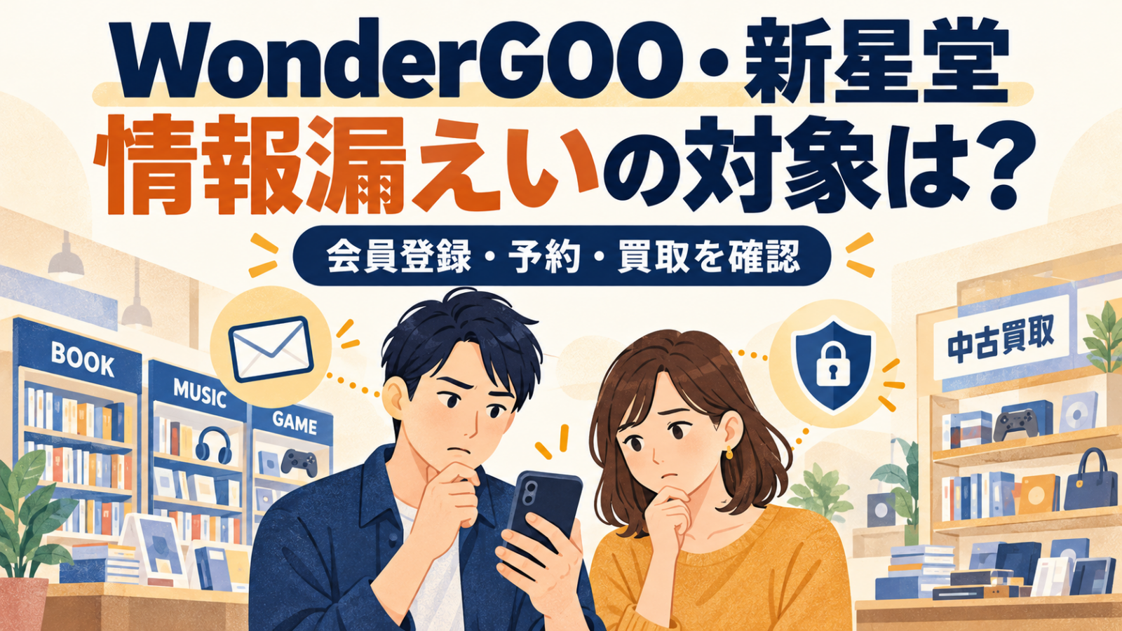 WonderGOO・新星堂の情報漏えい、自分も対象？予約・買取・会員登録の確認方法