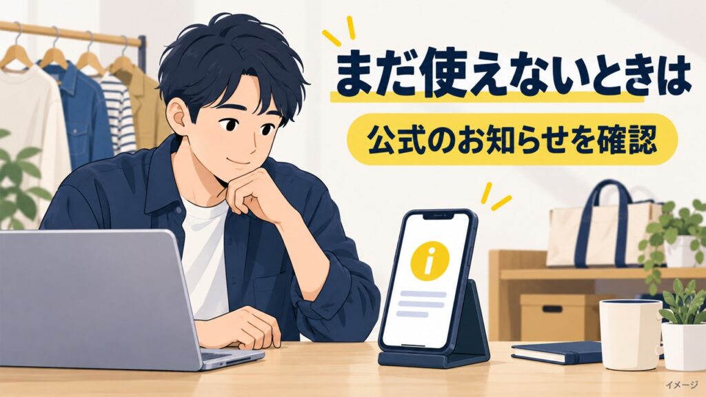 スマートフォンとパソコンで公式のお知らせを確認するイメージ
